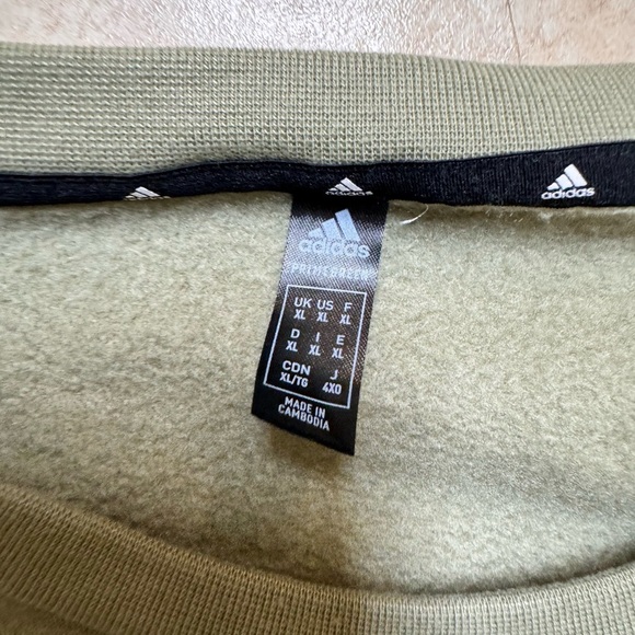 Adidas Originals Green Crewneck Sweatshirt XL Pullover 3-Stripes Logo - Picture 3 of 4
